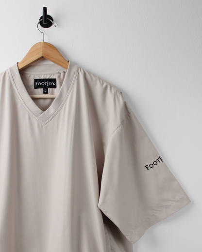 90s FootJoy Cream Lightweight Short Sleeved Windbreaker (M)