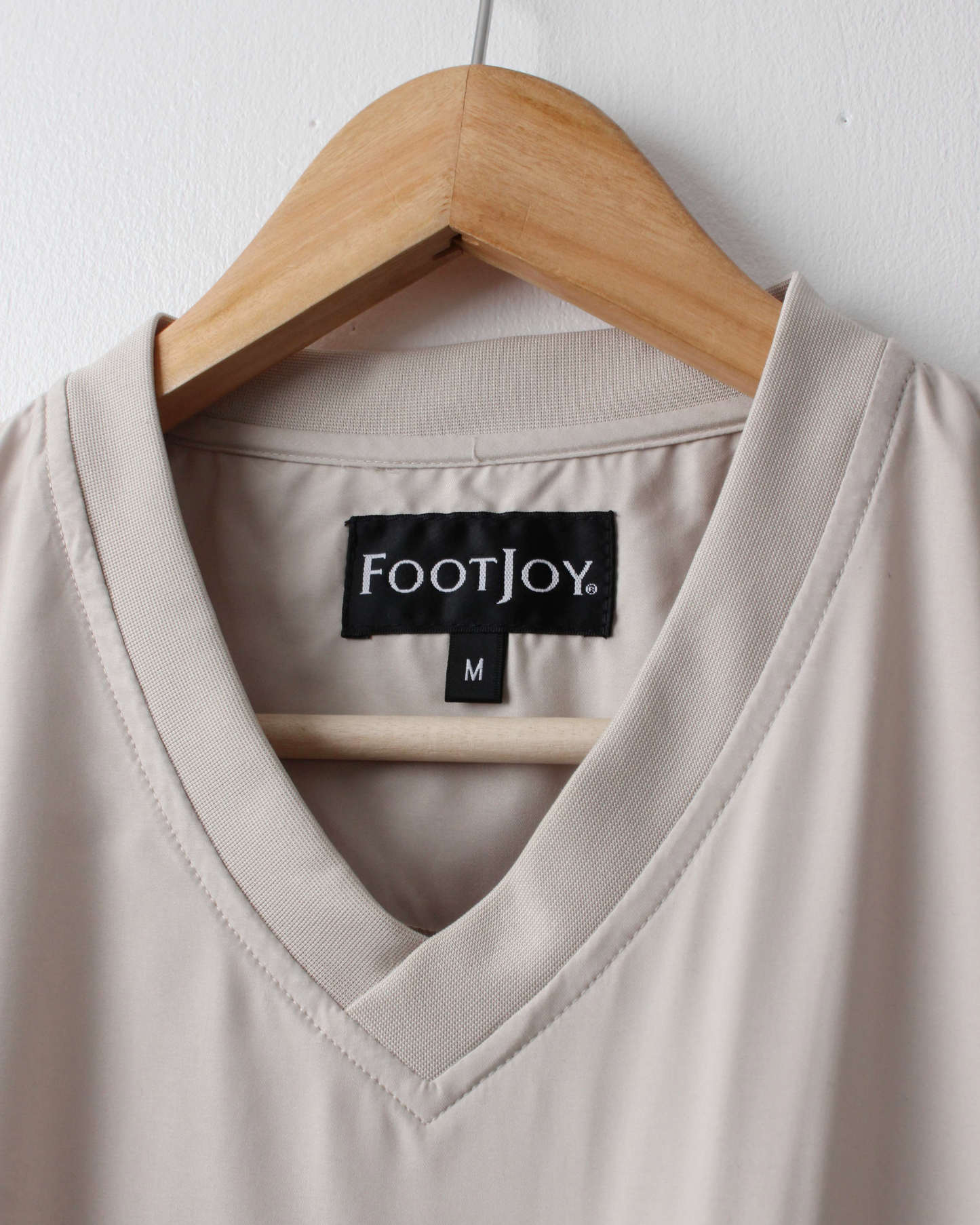 90s FootJoy Cream Lightweight Short Sleeved Windbreaker (M)