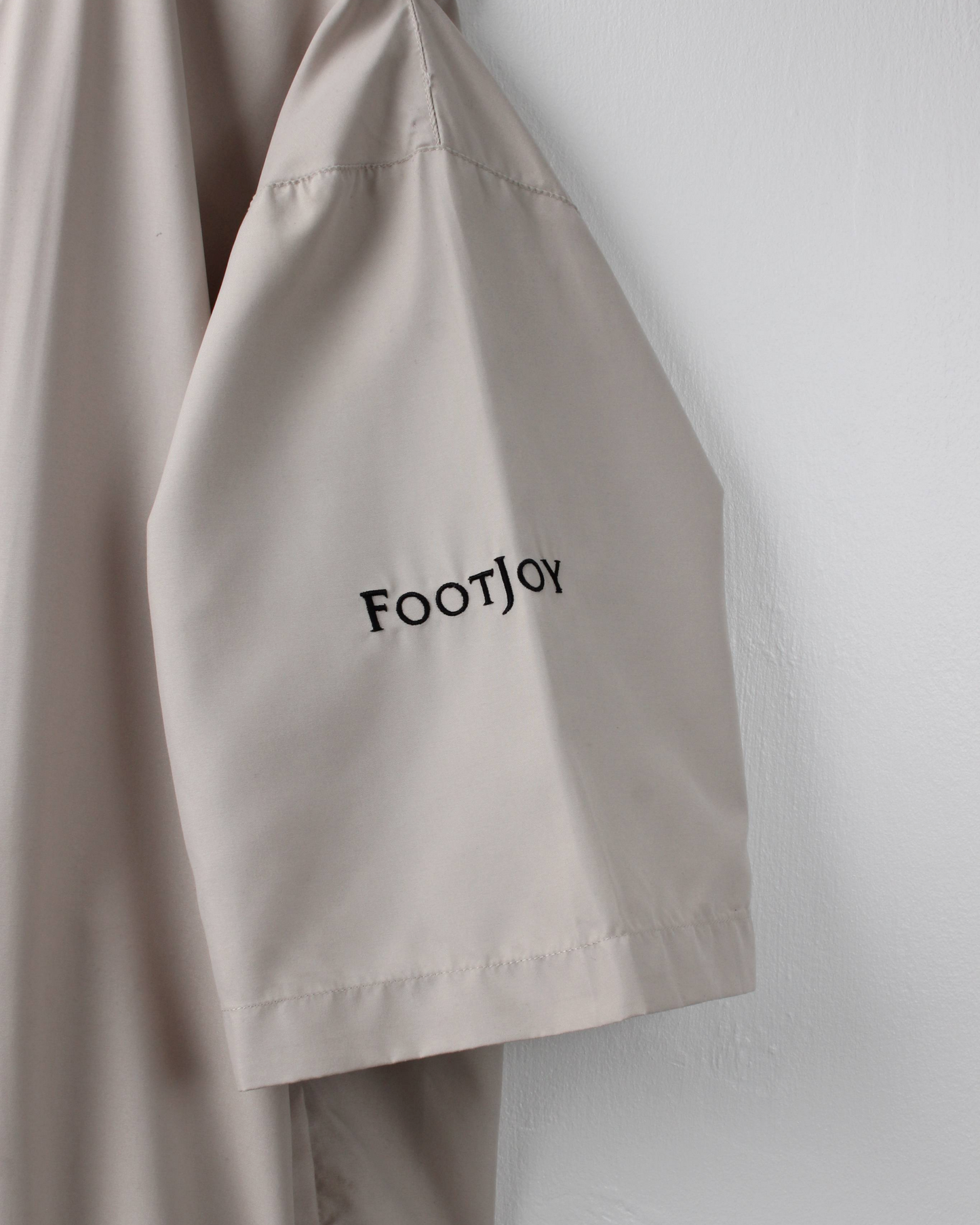 90s FootJoy Cream Lightweight Short Sleeved Windbreaker (M)