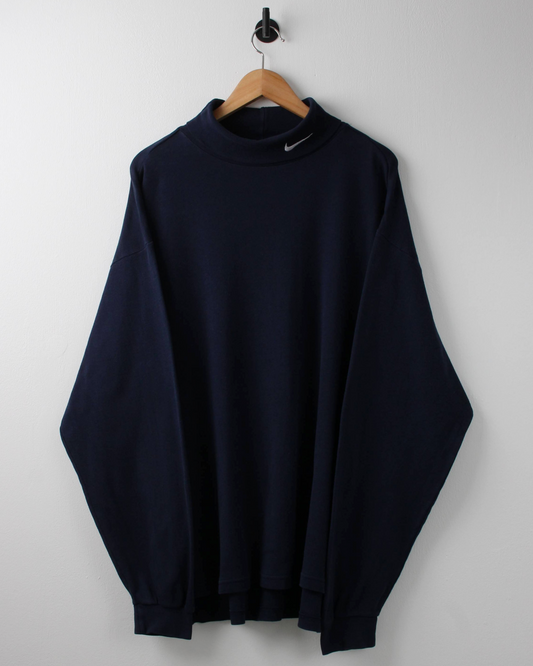 90s Navy Long Sleeve Turtle Neck Golf Top (XXL)