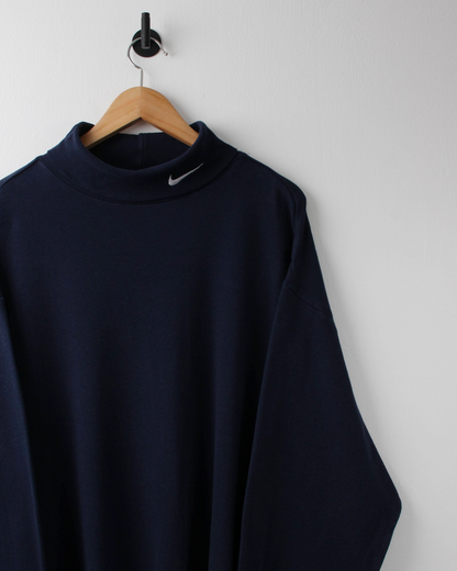 90s Navy Long Sleeve Turtle Neck Golf Top (XXL)