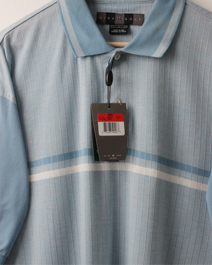 00s Nike Light Blue Dual Tone Polo with Tags (XL)