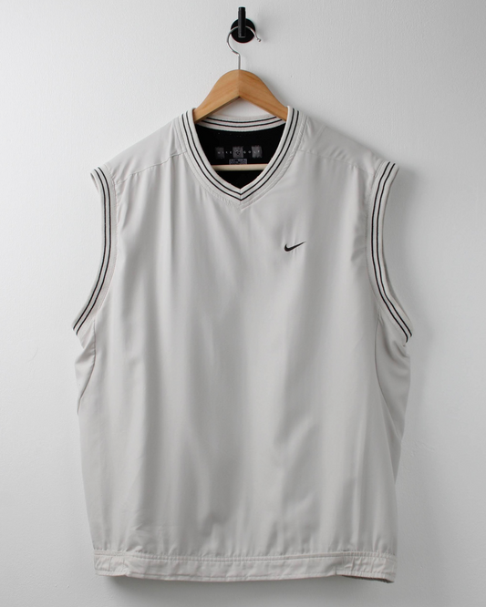 00s Nike Shield Logo White Windbreaker Golf Vest (L)