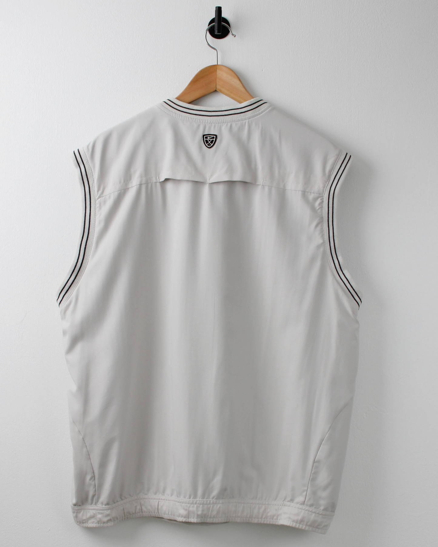 00s Nike Shield Logo White Windbreaker Golf Vest (L)