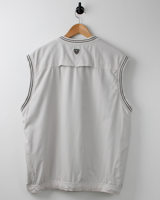 00s Nike Shield Logo White Windbreaker Golf Vest (L)
