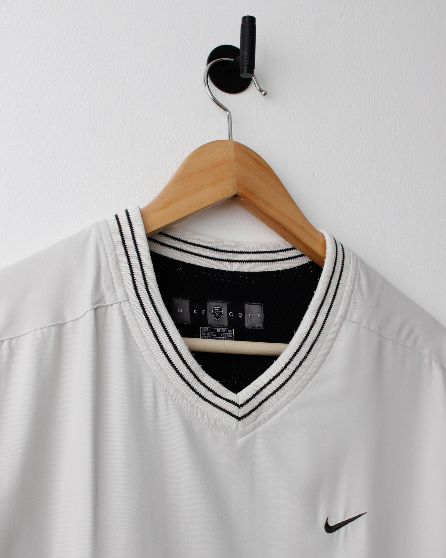 00s Nike Shield Logo White Windbreaker Golf Vest (L)