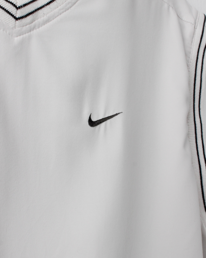00s Nike Shield Logo White Windbreaker Golf Vest (L)