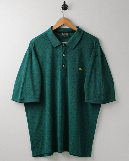 90s Masters Amen Corner Green Diamond Pattern Polo (L)