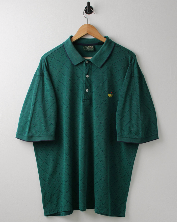 90s Masters Amen Corner Green Diamond Pattern Polo (L)