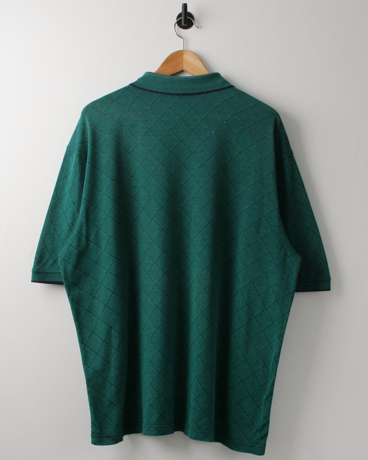 90s Masters Amen Corner Green Diamond Pattern Polo (L)