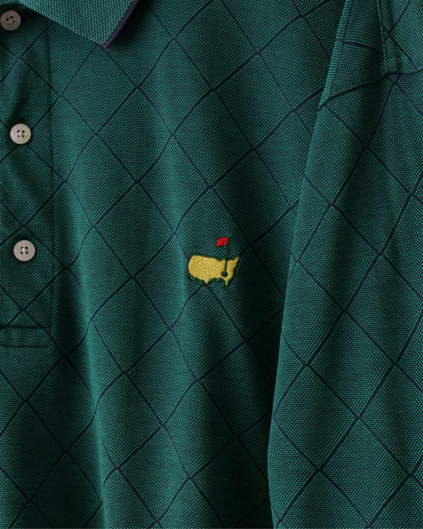 90s Masters Amen Corner Green Diamond Pattern Polo (L)