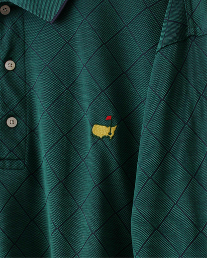 90s Masters Amen Corner Green Diamond Pattern Polo (L)