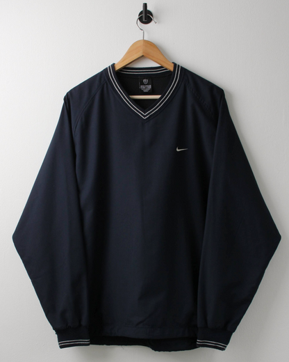 00s Nike Navy V-Neck Windbreaker (M)