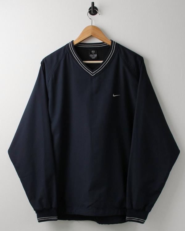 00s Nike Navy V-Neck Windbreaker (M)