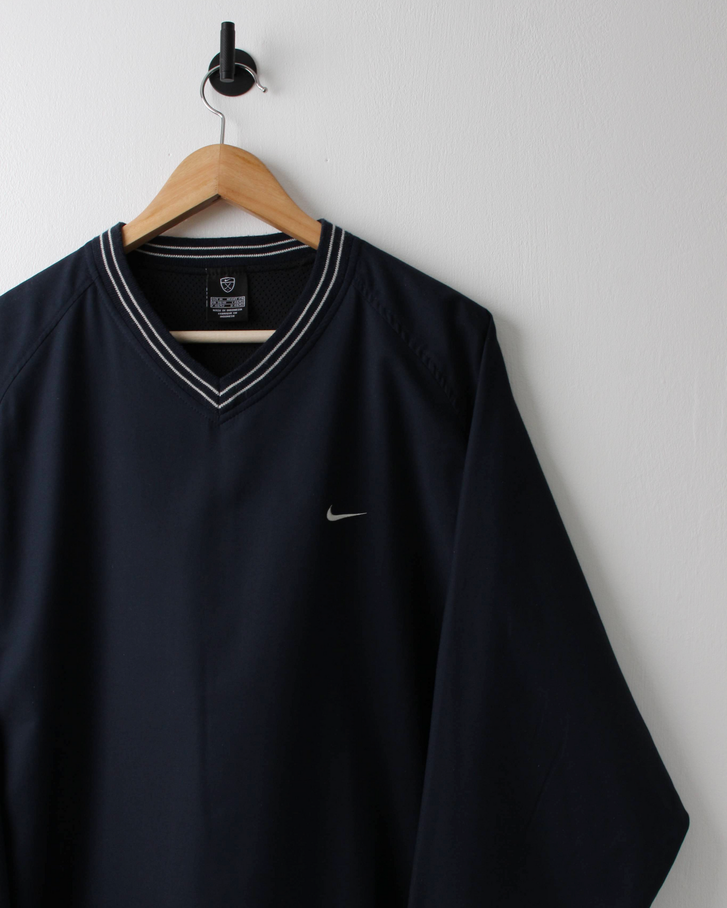 00s Nike Navy V-Neck Windbreaker (M)