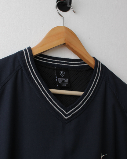 00s Nike Navy V-Neck Windbreaker (M)