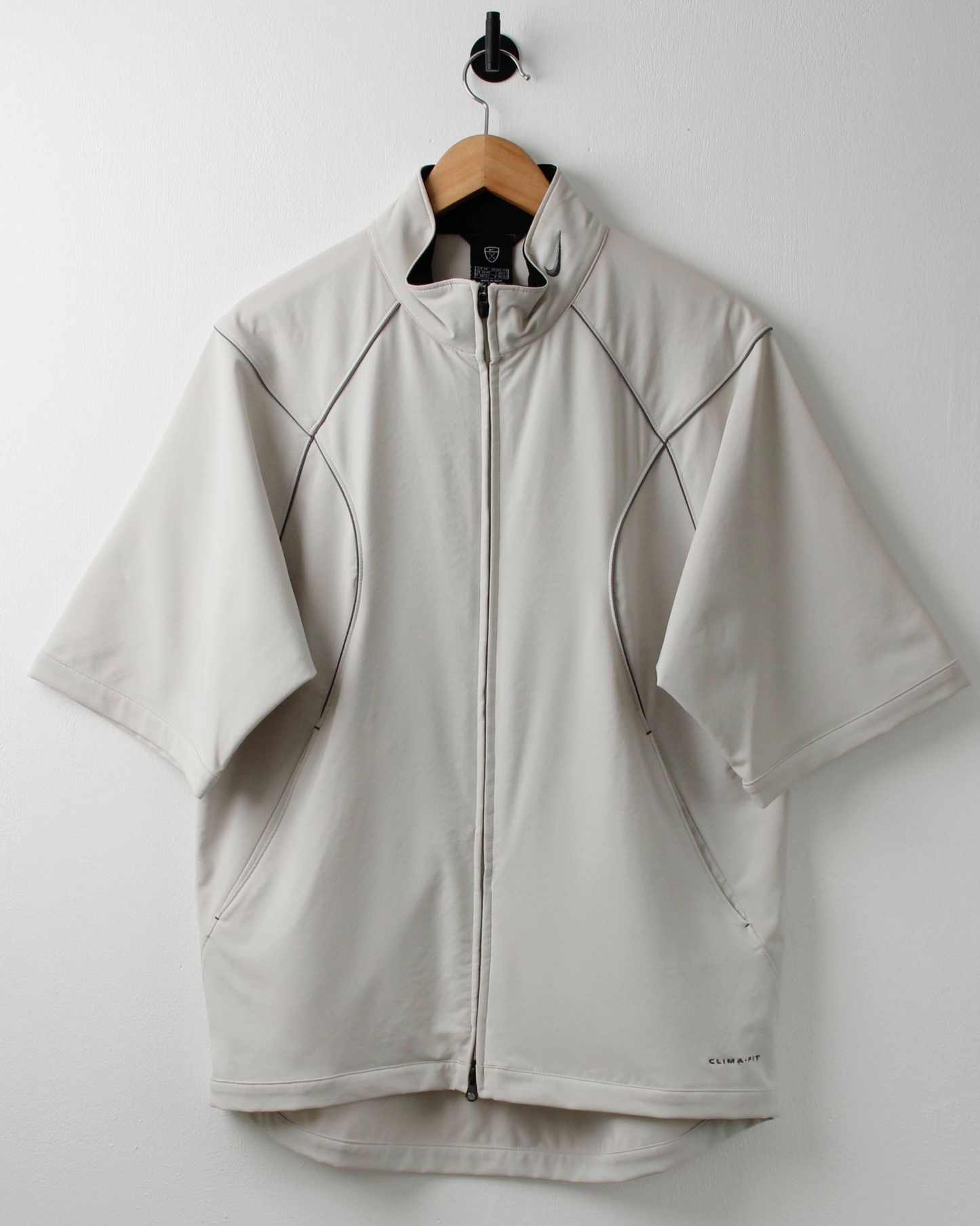 00s Nike Cream Full Zip Short Sleeve Windbreaker (M)