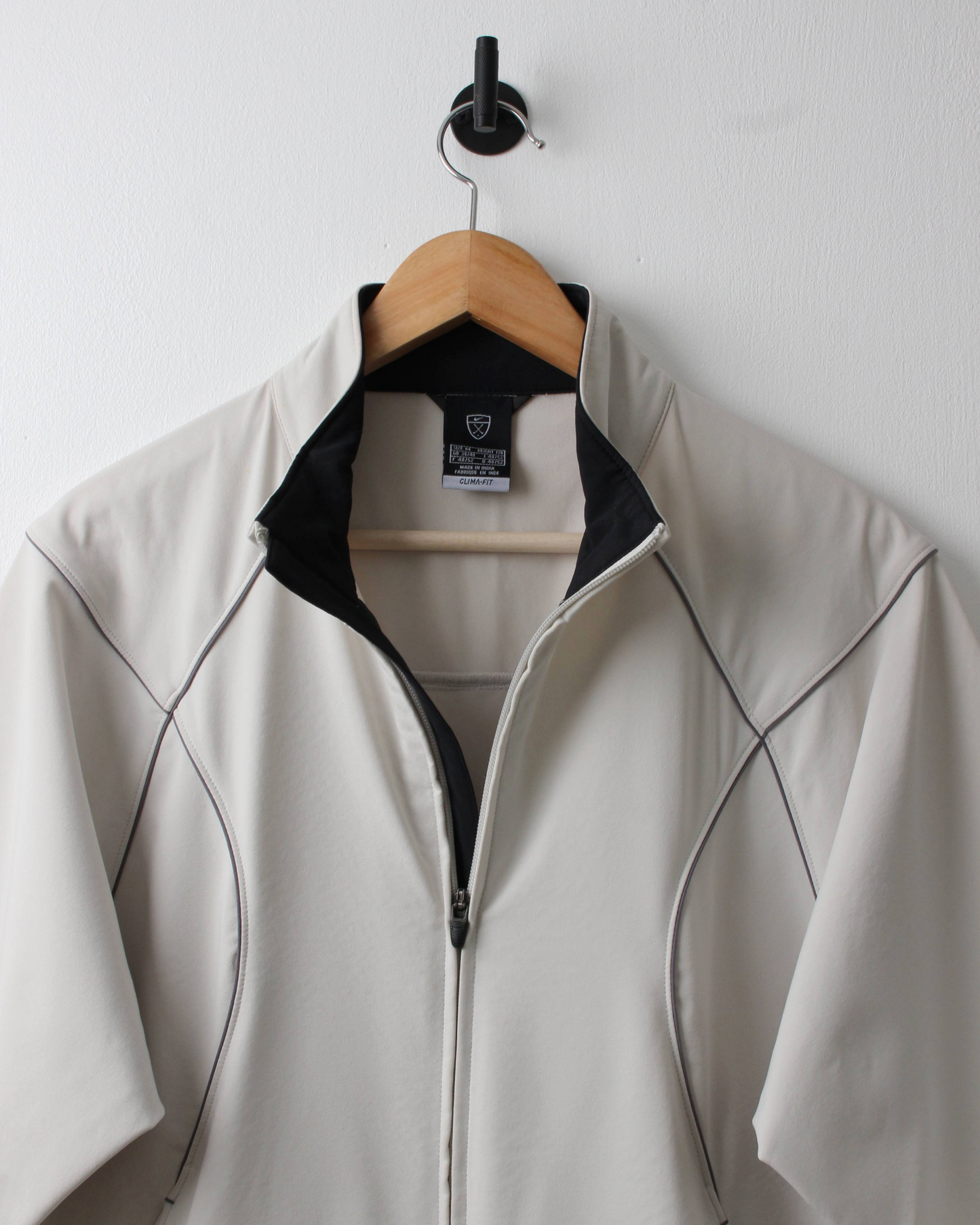 00s Nike Cream Full Zip Short Sleeve Windbreaker (M)
