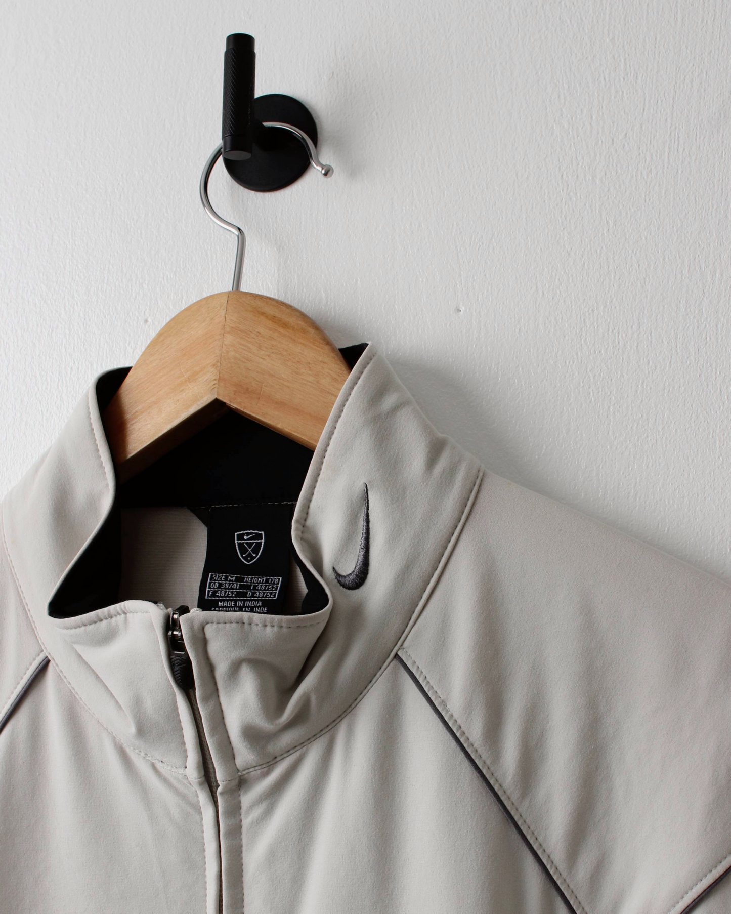 00s Nike Cream Full Zip Short Sleeve Windbreaker (M)