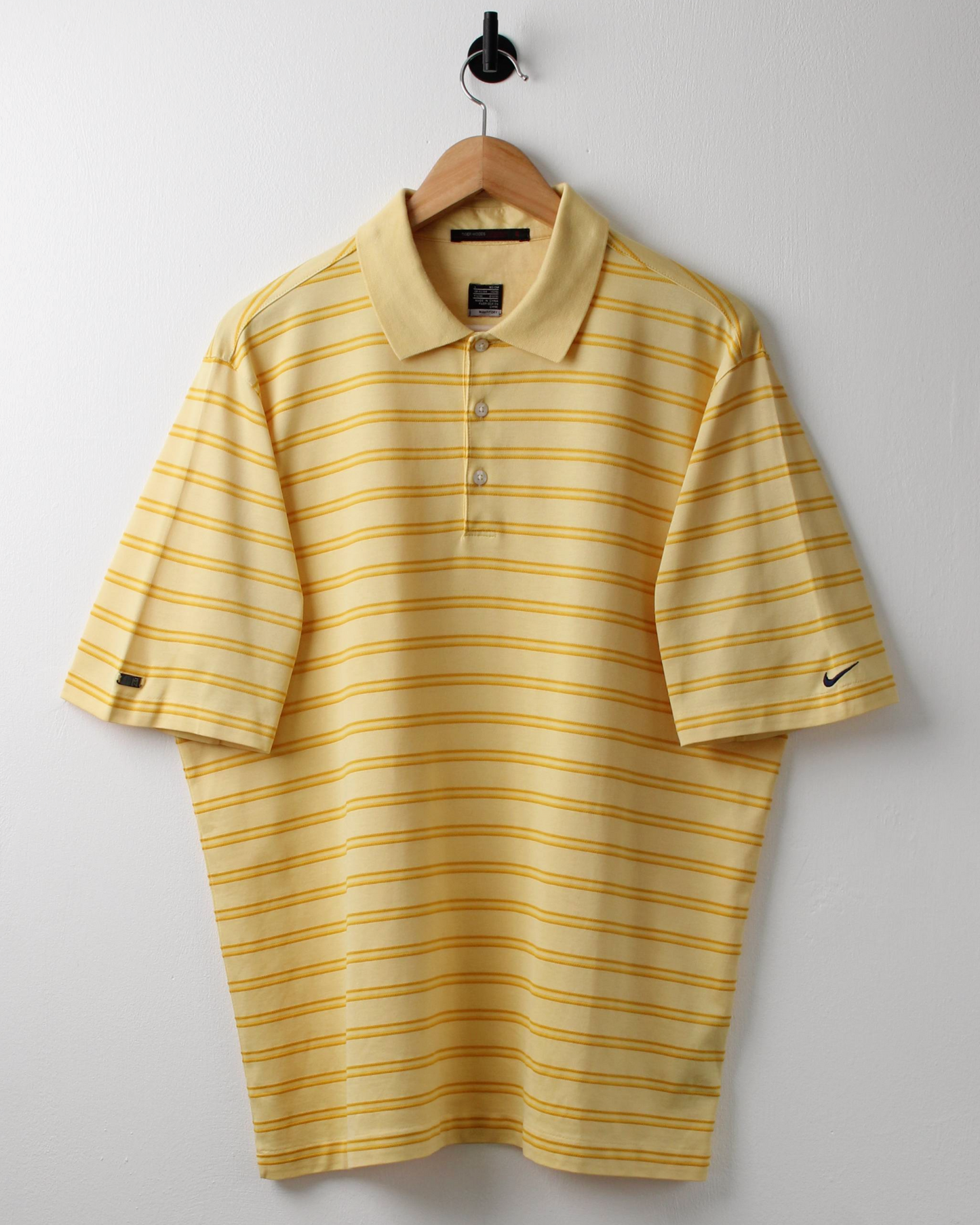 00s Nike Tiger Woods Yellow Striped Polo (L)