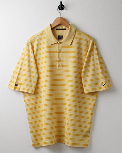 00s Nike Tiger Woods Yellow Striped Polo (L)