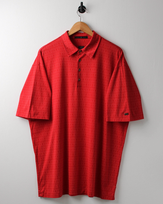 00s Nike Tiger Woods Red Patterned Polo (XL)