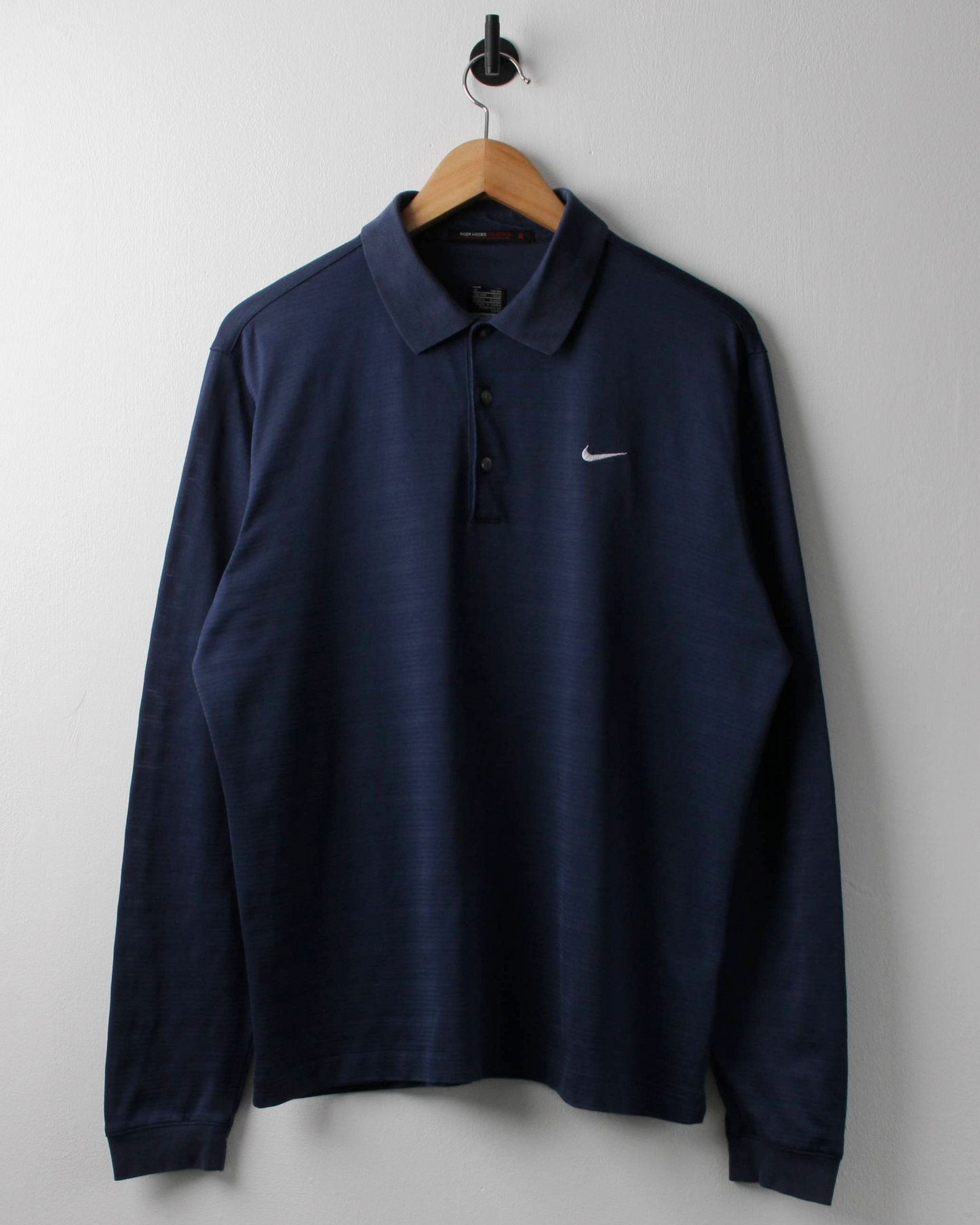 00s Nike Tiger Woods Navy Long Sleeve Polo (M)