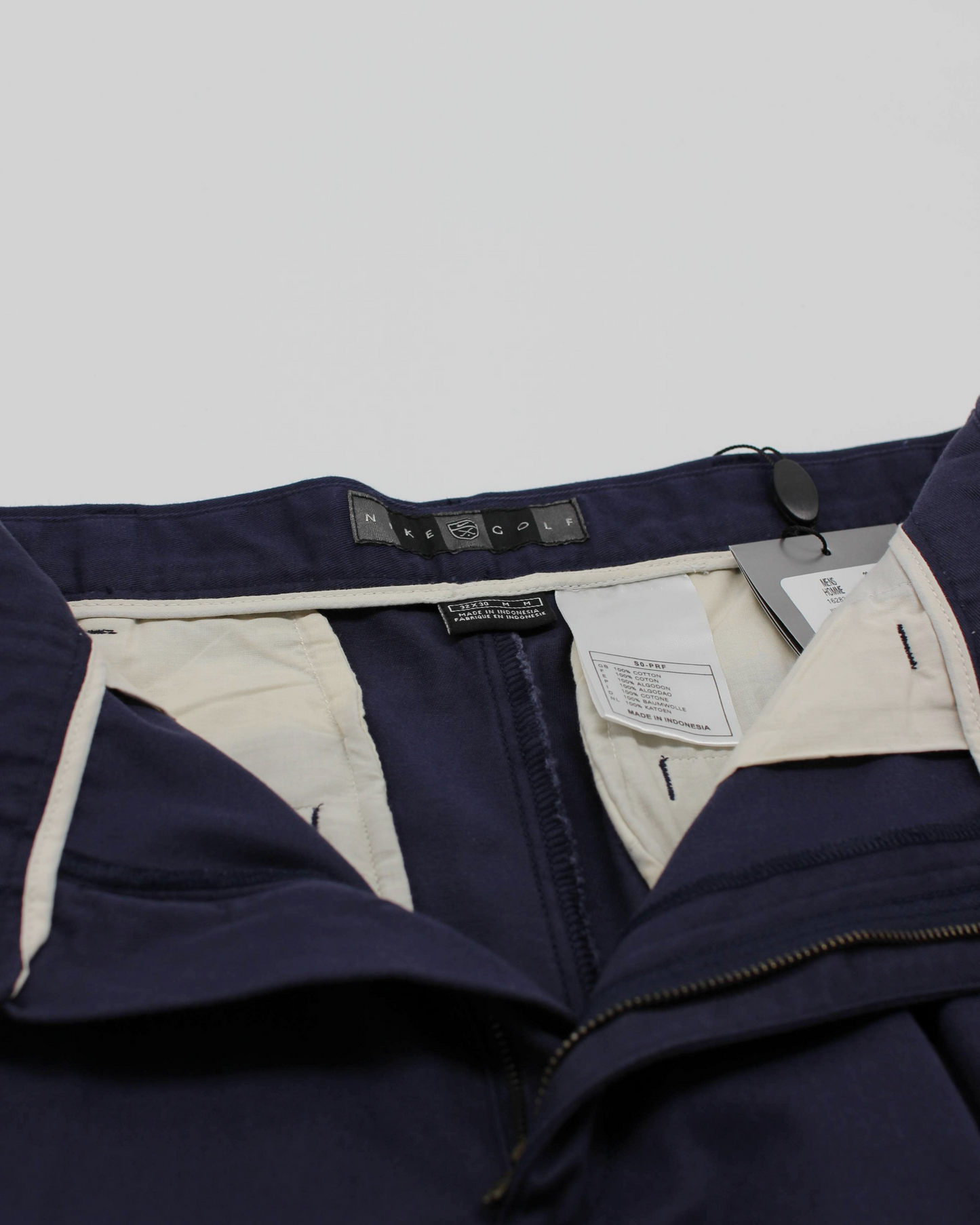 00s Nike Baggy Navy Pleated Trousers with Tags (32W 30L)