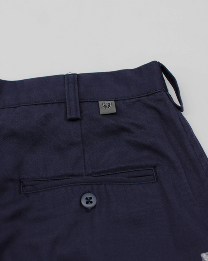 00s Nike Baggy Navy Pleated Trousers with Tags (32W 30L)