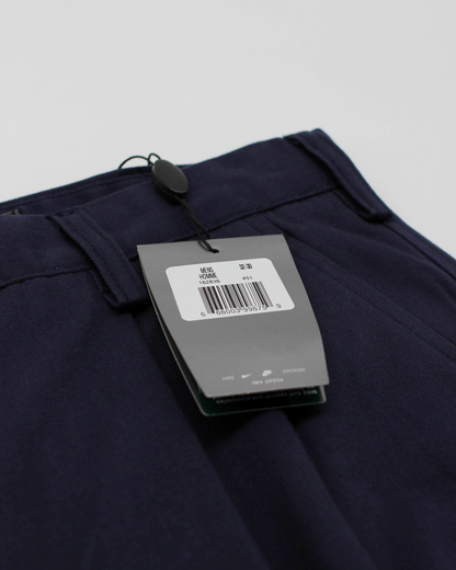 00s Nike Baggy Navy Pleated Trousers with Tags (32W 30L)