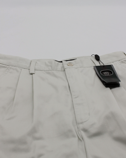 00s Nike Baggy Cream Pleated Trousers with Tags (32W 32L)