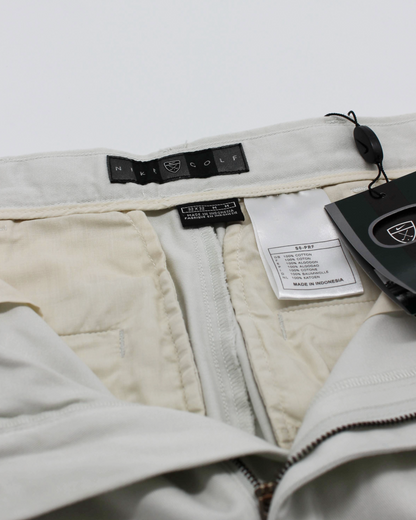 00s Nike Baggy Cream Pleated Trousers with Tags (32W 32L)