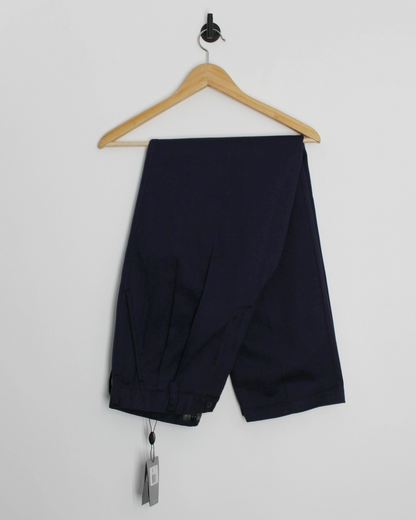 00s Nike Baggy Navy Pleated Trousers with Tags (32W 32L)