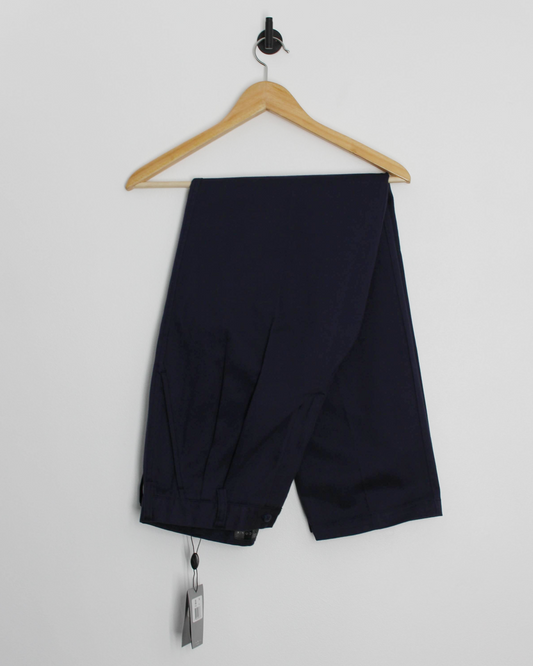 00s Nike Baggy Navy Pleated Trousers with Tags (32W 32L)
