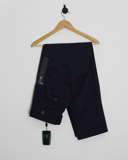 00s Nike Baggy Navy Pleated Trousers with Tags (32W 32L)