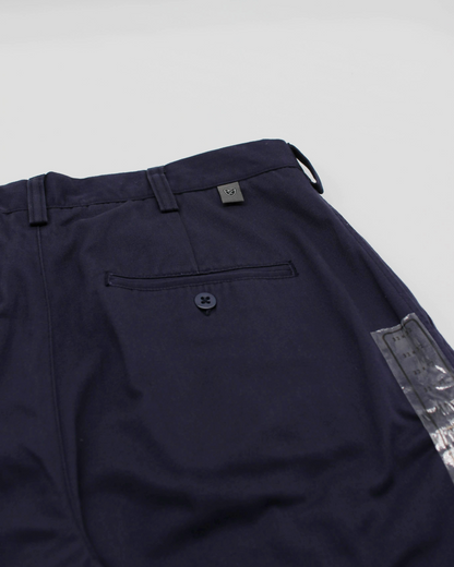 00s Nike Baggy Navy Pleated Trousers with Tags (32W 32L)