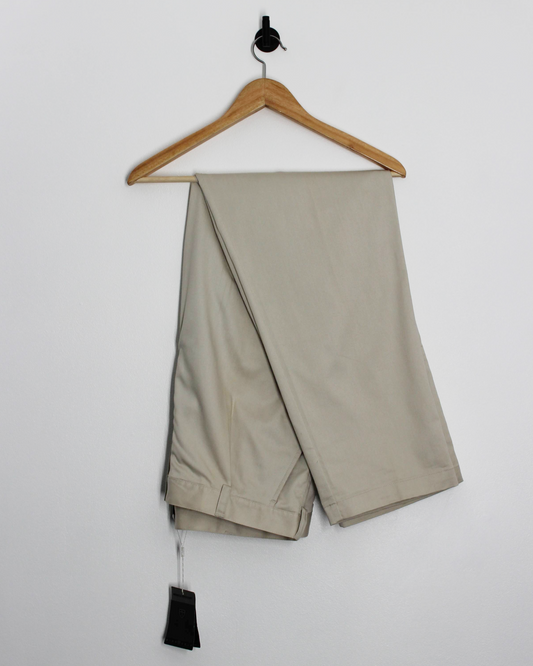 00s Nike Baggy Beige Pleated Trousers with Tags (34W 32L)