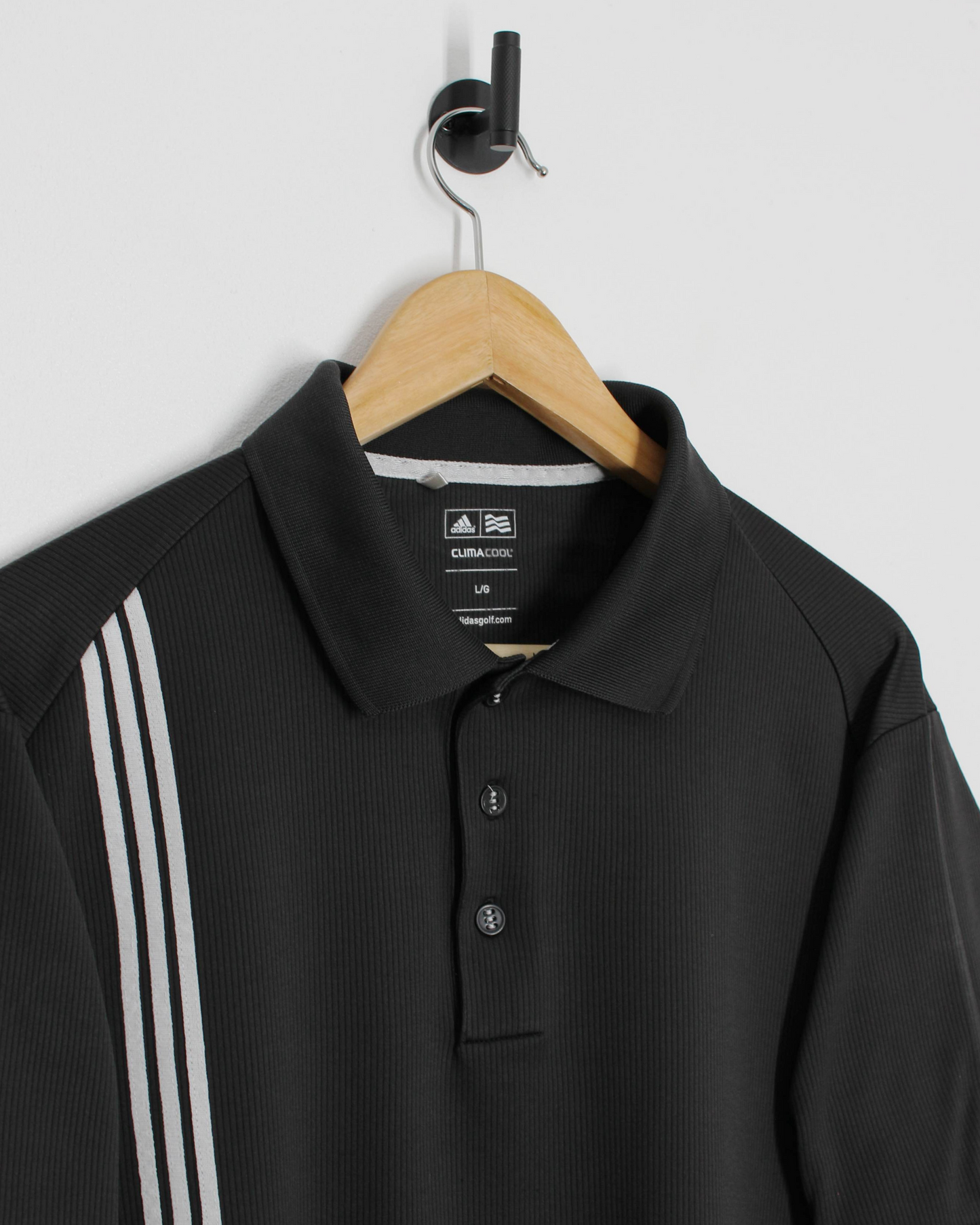 Modern Adidas Black/White Polo-Shirt (L)