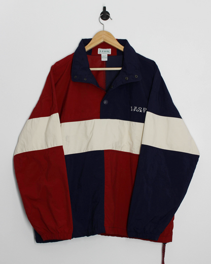 90s IZOD Colourblock Buttoned Windbreaker (L)