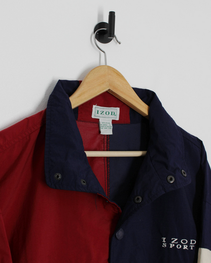 90s IZOD Colourblock Buttoned Windbreaker (L)