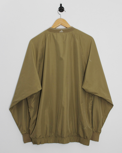 00s Adidas Golf Khaki V-Neck Windbreaker (L)