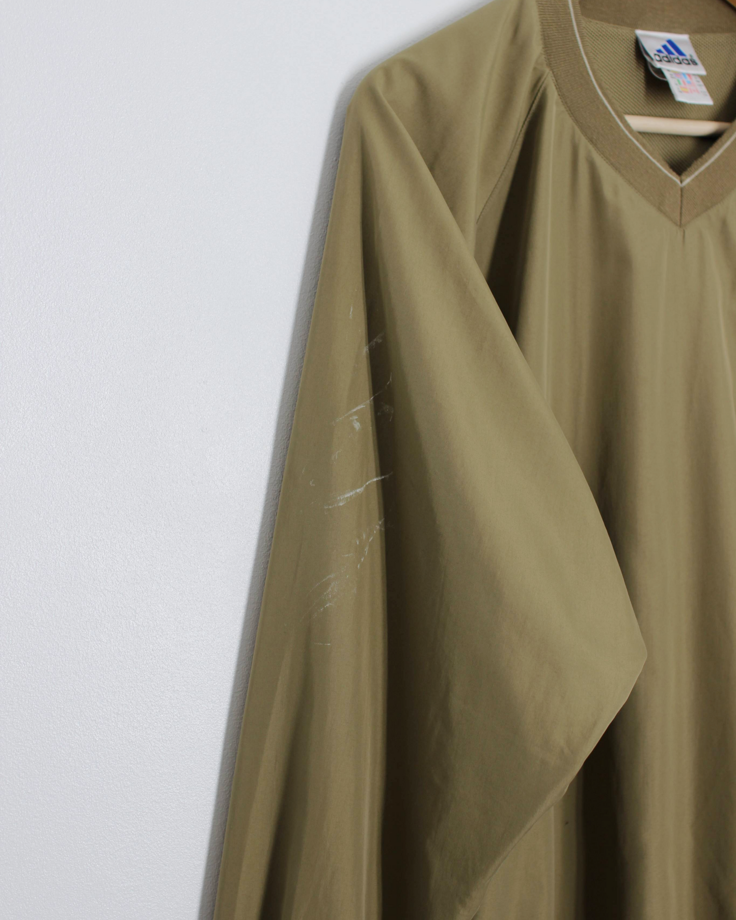 00s Adidas Golf Khaki V-Neck Windbreaker (L)