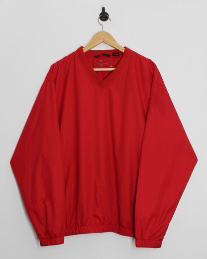 00s Greg Norman Red V-Neck Windbreaker (L)