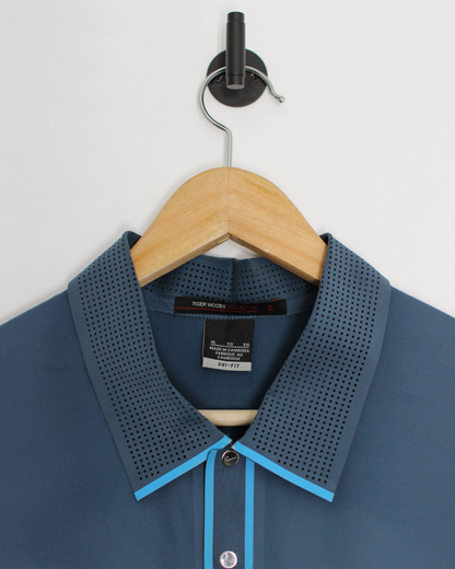 00s Nike Tiger Woods Blue Dri-Fit Polo-Shirt (XL)