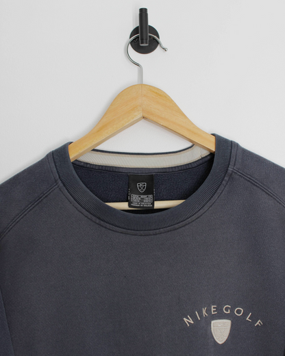 00s Nike Shield Logo Navy Crewneck Sweatshirt (M)