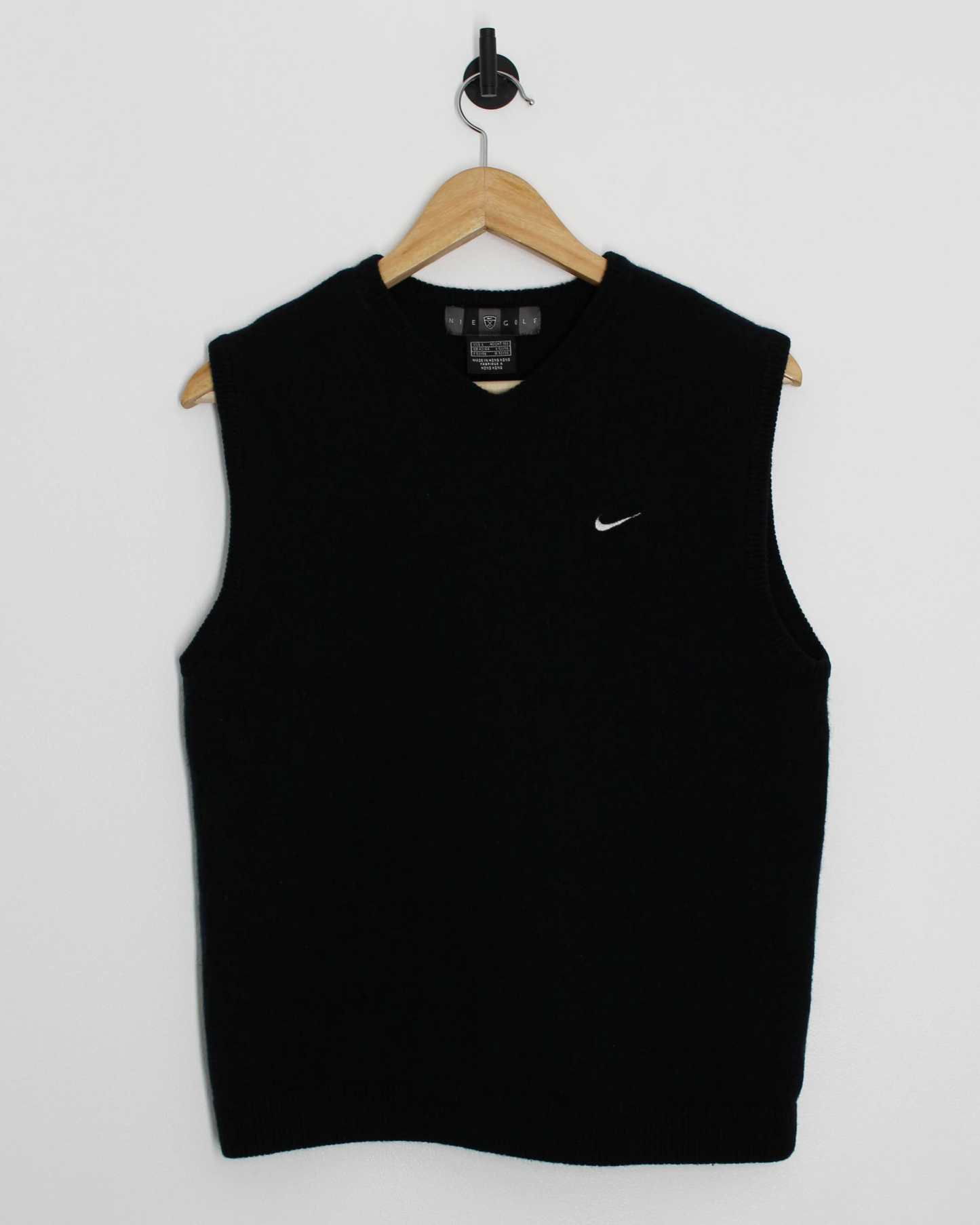00s Nike Black Wool Golf Vest (S)