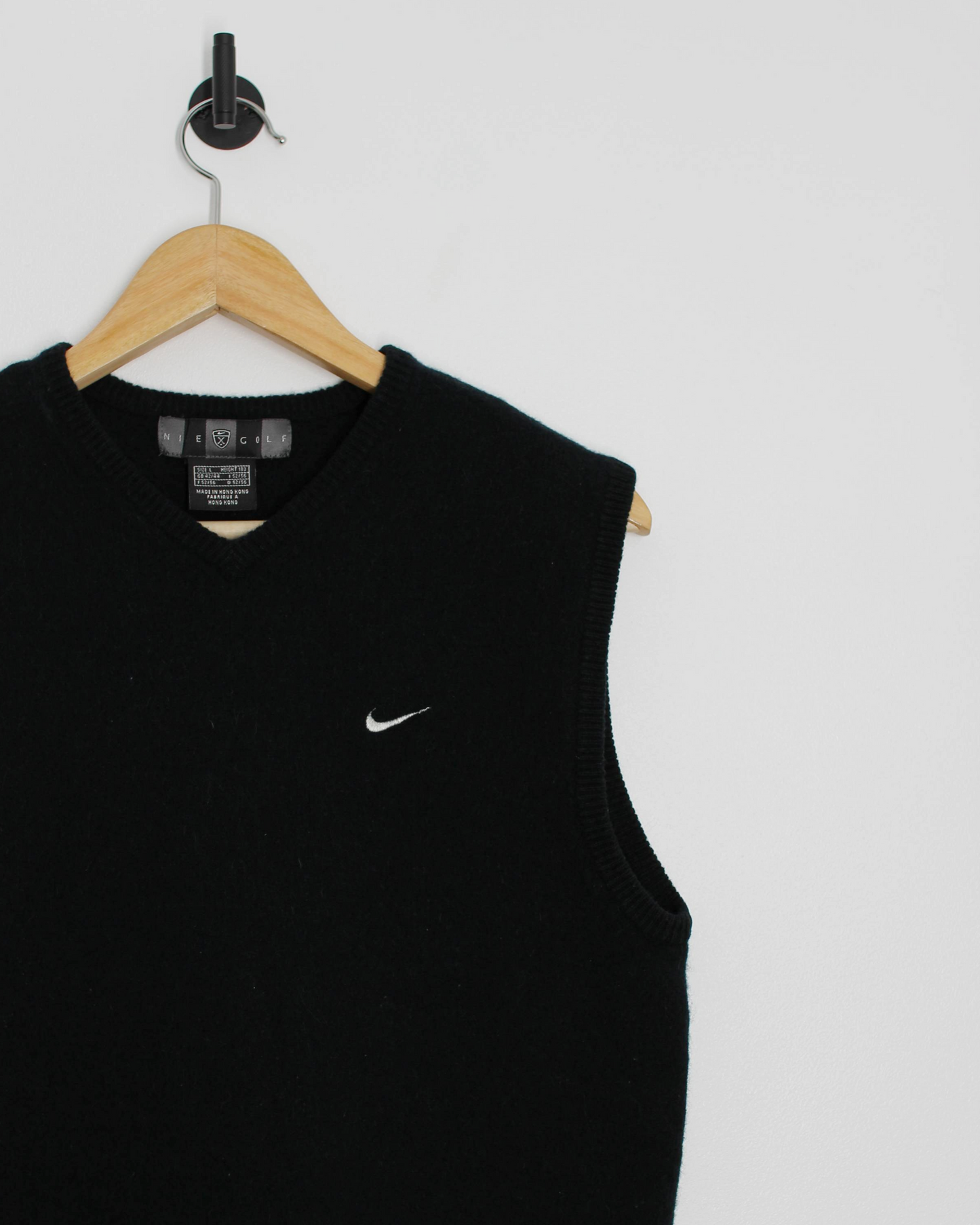00s Nike Black Wool Golf Vest (S)