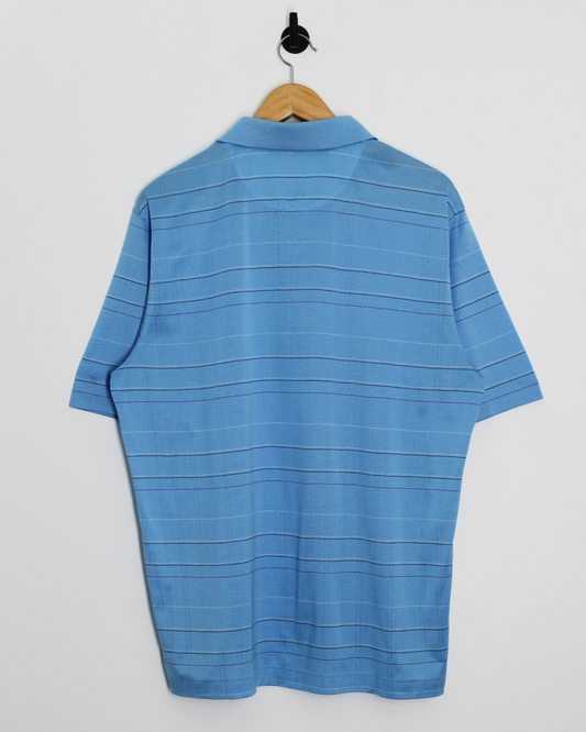 Nike Tiger Woods Light Blue Striped Polo-Shirt (L)