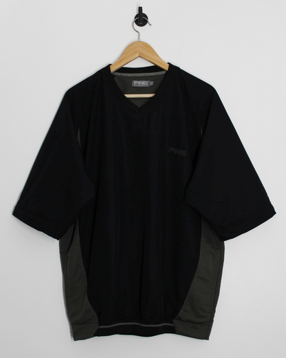 Modern Ping Black Windbreaker with Removable Sleeves (L)
