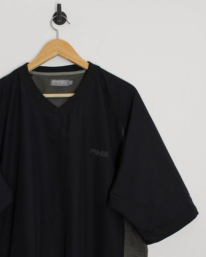 Modern Ping Black Windbreaker with Removable Sleeves (L)